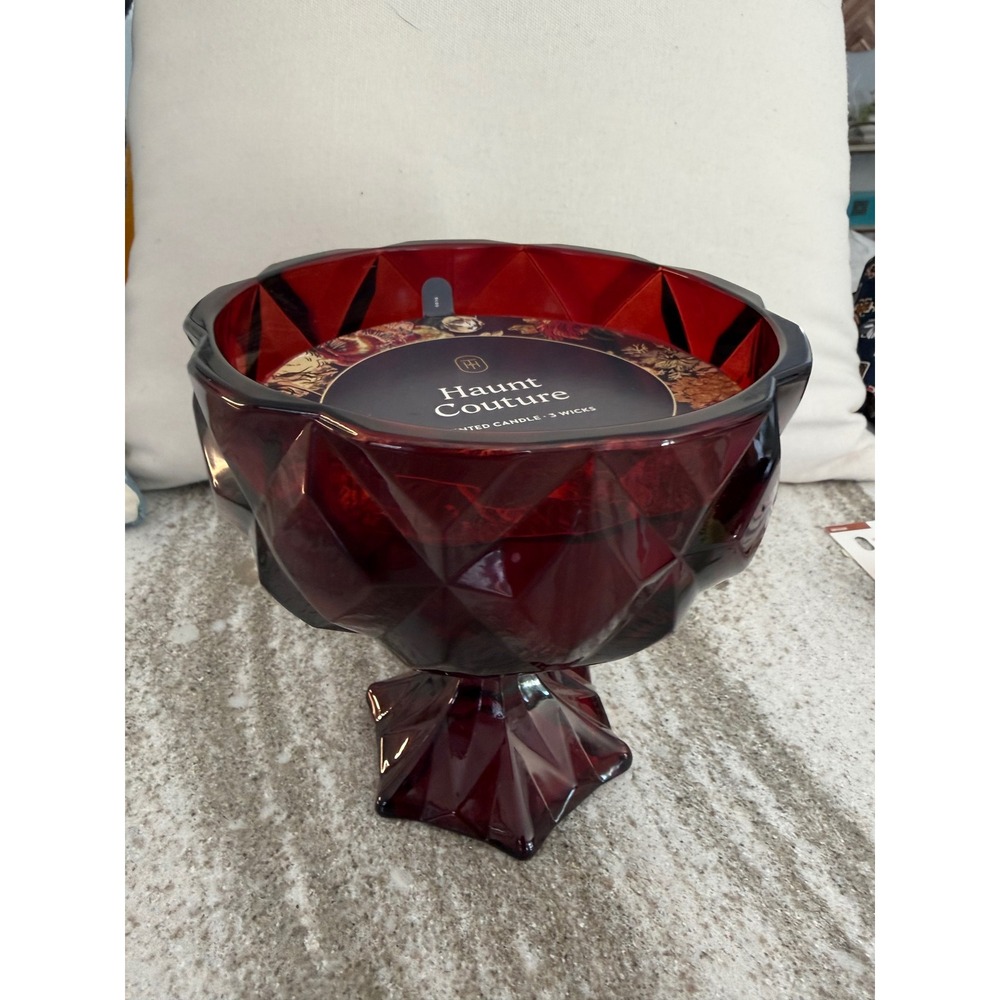 Threshold Glass Filled 3wick Candle Haunt Couture red HALLOWEEN 14.5OZ Spky szn
